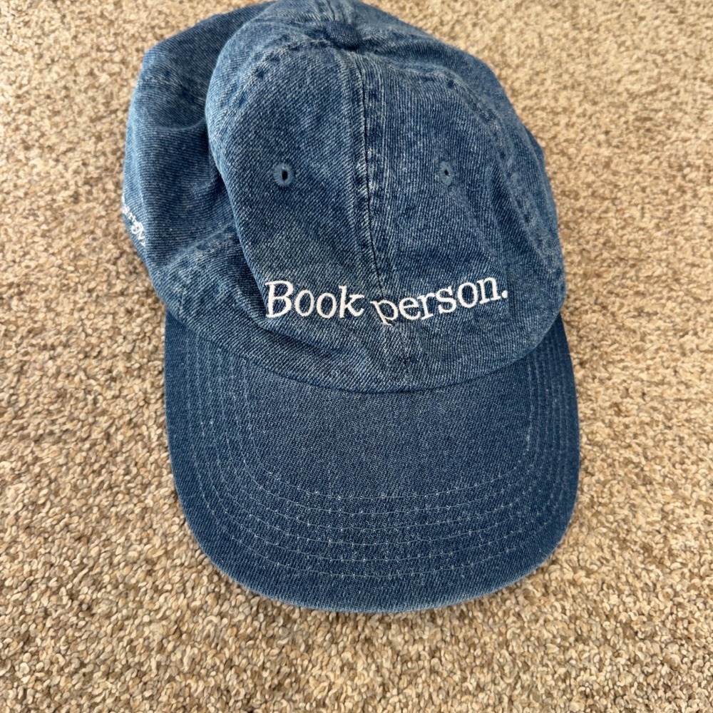 Book of the Month Club Book Person Blue Denim Hat Adjustable Baseball Cap